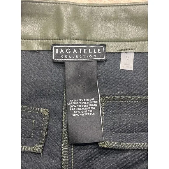 Bagatelle Collection Green Vegan Leather Wide Leg High Rise Women's Pants Medium - Picture 3 of 8